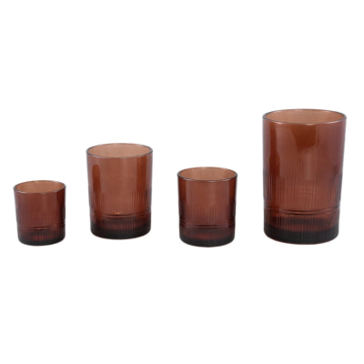 Ptmd windlicht yousra l koperkleurig 18 cm | 4 stuks