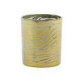 Light living theelichthouder zebra grijs goudkleurig 10 cm | 12 stuks