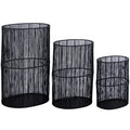 Ptmd windlicht javi metaal zwart 50 cm set van 3 | 2 stuks