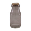 Fles met kurk rookglas grijs 12,5 cm | 48 stuks