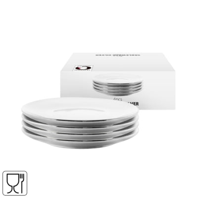 Vtwonen bord zilverkleurig 12 cm set van 4 | 6 stuks