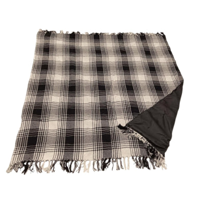 Take a plaid polyback picknickplaid zwart wit 160 x 160 cm | 10 stuks