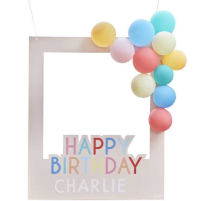 Ginger ray photobooth met ballonnen happy birthday 72 cm | 5 stuks