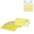 Tafelkaartjes babyfles geel 10 cm 6 stuks | 24 stuks