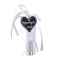 Cadeau hanger regenboogstof glitter wit 10 cm | 18 stuks