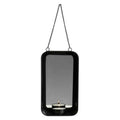 Gusta spiegel met theelichthouder zwart 18 cm | 12 stuks