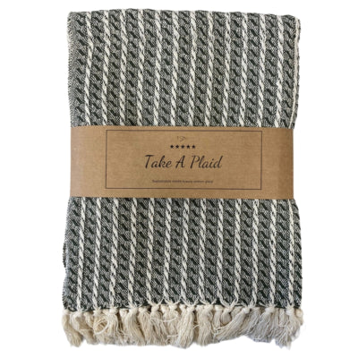 Take a plaid 28 gerecycled katoen zwart 130 x 180 cm | 16 stuks