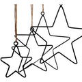 Hanger sterren kerst zwart 30 cm set van 4 | 10 stuks