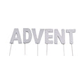 Abi decoratie kerst letterstekers advent zilverkleurig 5 cm | 24 stuks