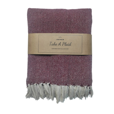 Take a plaid 13 gerecycled katoen rood 130 x 180 cm | 12 stuks