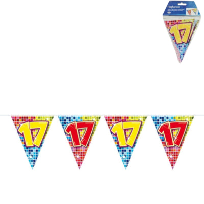 Folat mini vlaggenlijn 17 jaar 3 meter | 24 stuks