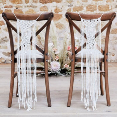 Ginger ray stoelhangers macramé 65 cm set van 2 | 10 stuks