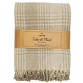 Take a plaid polyback picknickplaid beige wit 160 x 160 cm | 10 stuks