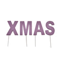Abi decoratie kerst letterstekers xmas paars 5 cm | 24 stuks