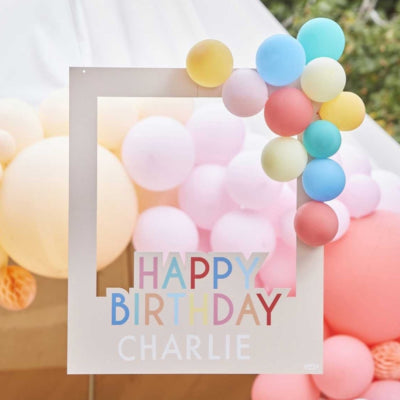 Ginger ray photobooth met ballonnen happy birthday 72 cm | 5 stuks