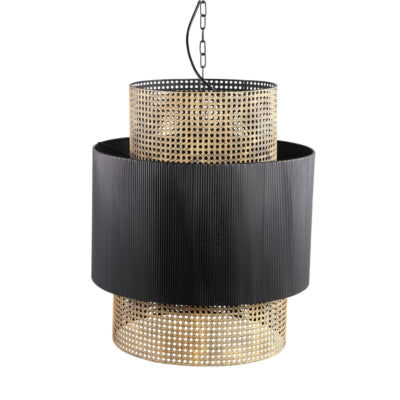 Ptmd hanglamp erdila zwart goudkleurig 50 cm | 2 stuks