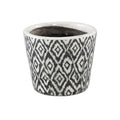 Ptmd bloempot beire m ikat print zwart wit 12 cm | 12 stuks