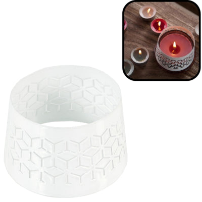 Spaas (r) kapje voor kaarsen geometric wit 8,5 cm | 36 stuks