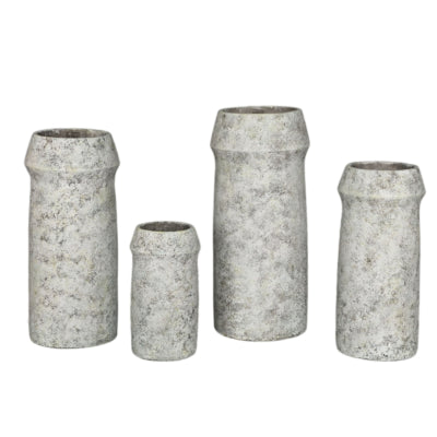 Ptmd bloempot nimma hoog xl cement grijs 55 cm | 2 stuks