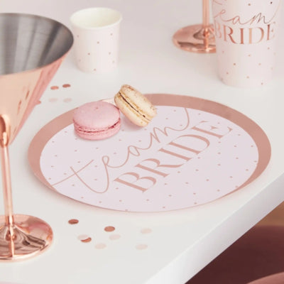 Ginger ray wegwerp borden team bride roze 8 stuks | 20 stuks