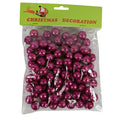 Kerstdecoratie glitter bal roze 1,5 cm | 48 stuks
