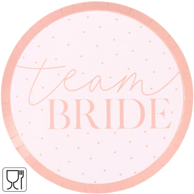 Ginger ray wegwerp borden team bride roze 8 stuks | 20 stuks