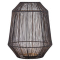 Ptmd windlicht justy l zwart goudkleurig 38 cm | 2 stuks