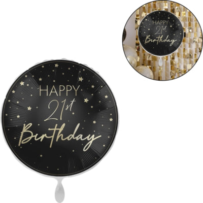 Ginger ray folieballon happy 21st birthday 43 cm | 20 stuks