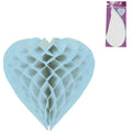 Honeycomb hart blauw 30 cm | 24 stuks