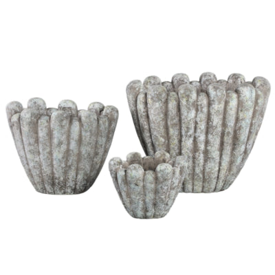 Ptmd bloempot minter m grijs 36 cm | 2 stuks