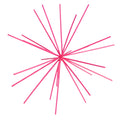 Housevitamin ornament firework metaal neon roze 25 cm | 12 stuks