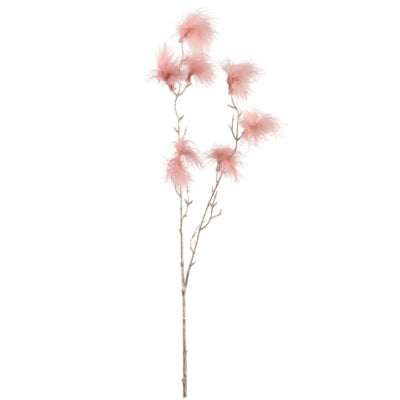 Ptmd kunsttak feather champagnekleurig roze 82 cm | 12 stuks