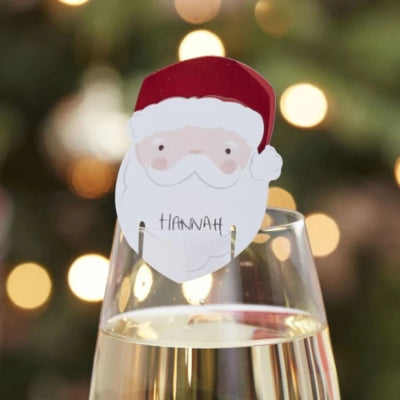 Ginger ray plaatskaartjes glas kerstman 7,5 cm 12 stuks | 20 stuks