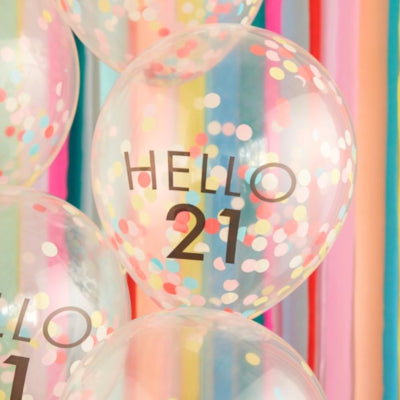 Ginger ray ballonnen hello 21 jaar 5 stuks | 20 stuks