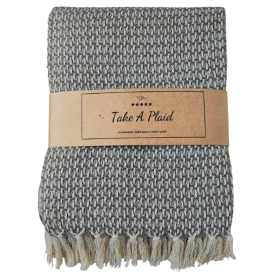 Take a plaid 35 gerecycled katoen bruin 130 x 180 cm | 8 stuks