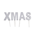 Abi decoratie kerst letterstekers xmas zilverkleurig 5 cm | 24 stuks