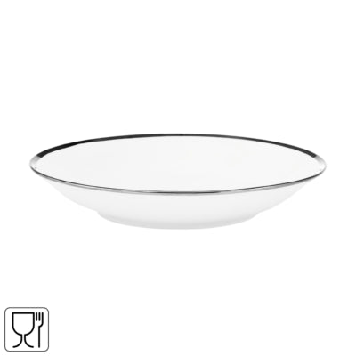 Vtwonen diep bord white silver 25,5 cm | 12 stuks