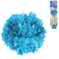 Folat pompom papier azuur blauw 30 cm | 24 stuks