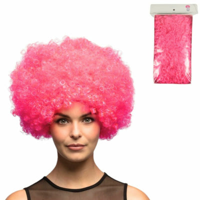 Pruik krullen roze one size | 10 stuks