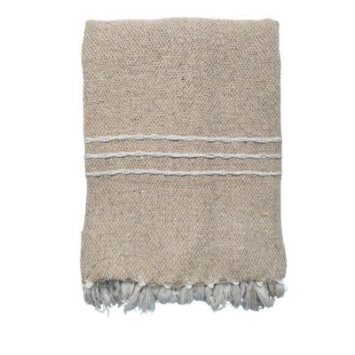 Take a plaid 13 gerecycled katoen beige 130 x 180 cm | 12 stuks