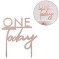 Ginger ray taarttopper one today rosegoudkleurig 11 cm | 20 stuks