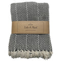 Take a plaid 32 gerecycled katoen zwart 130 x 180 cm | 12 stuks