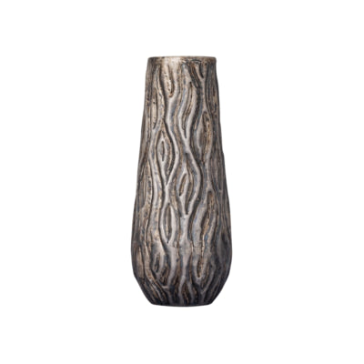 Ptmd bloempot deandra aluminium s grijs 34 cm | 2 stuks