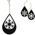 Kersthanger sneeuwvlok metaal zwart 20 cm 3 assorti | 36 stuks