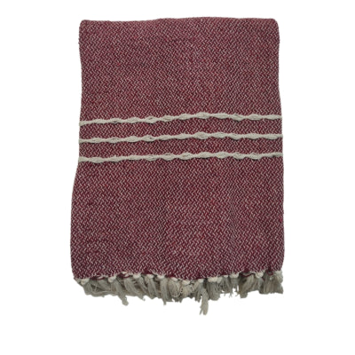 Take a plaid 13 gerecycled katoen rood 130 x 180 cm | 12 stuks