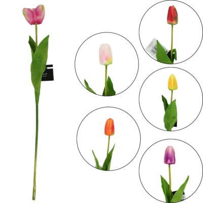 Kunstbloem tulp 54 cm 6 assorti | 48 stuks