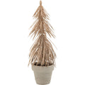 J-line dennenboom in pot glitter champagnekleurig 22 cm | 12 stuks