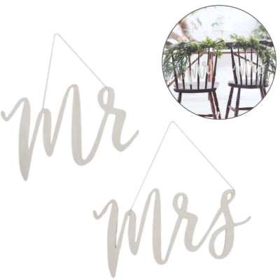 Ginger ray bruiloft stoelhangers mr mrs hout 2 stuks | 10 stuks