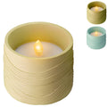 (r) ledkaars met vlam effect solar 10 x 8 cm 3 assorti | 12 stuks