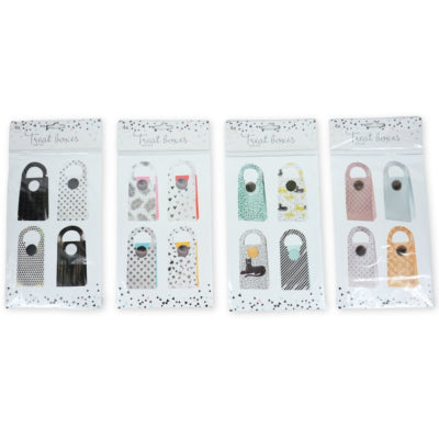 Geschenktasje met stickers 14 cm 4 assorti | 24 stuks